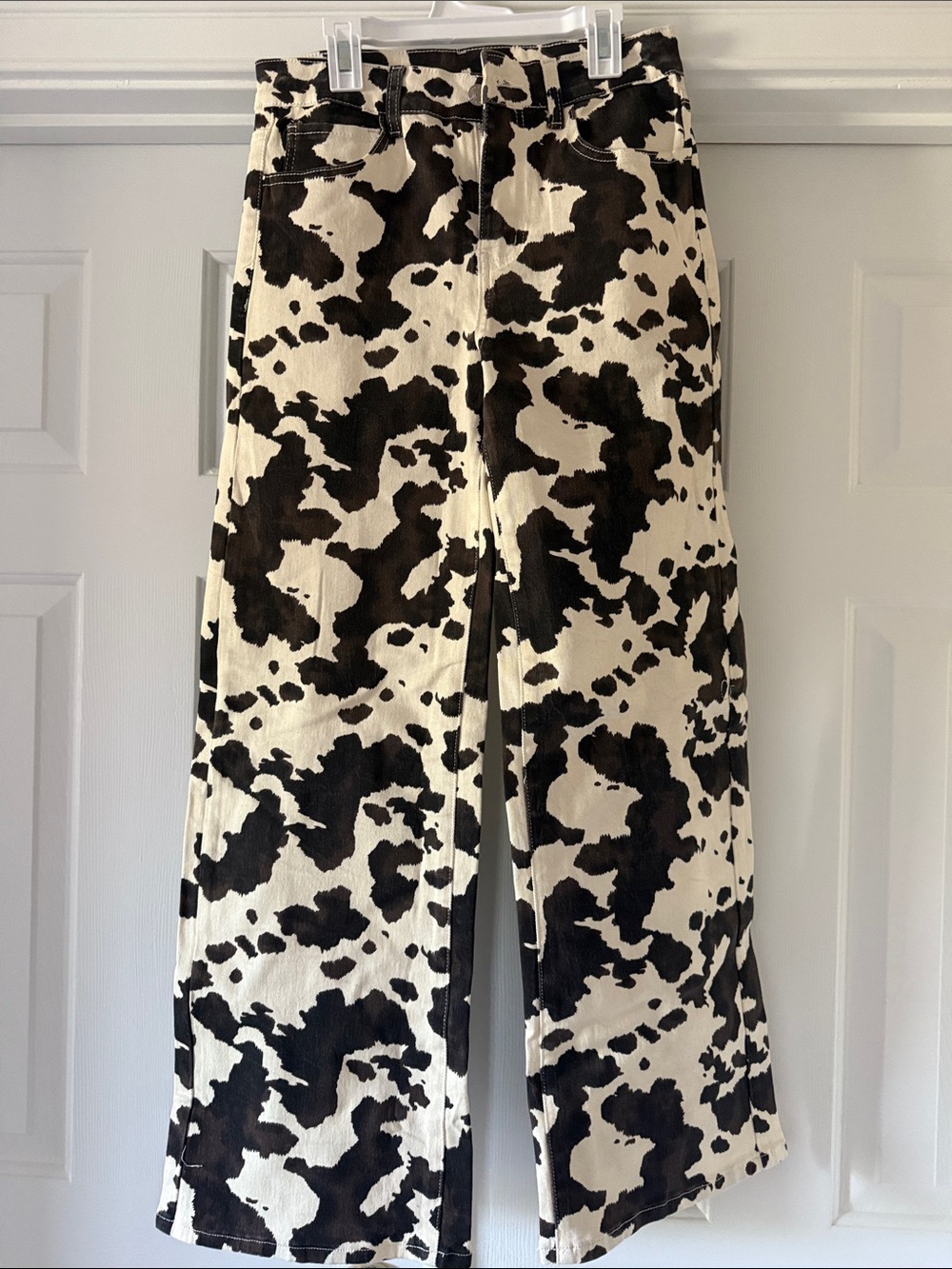 Cicy Bell Women’s Wide Leg Jeans High Waisted Leopard Baggy Stretchy Denim Pants